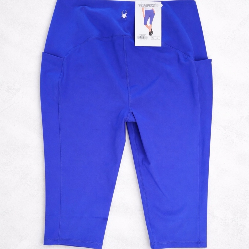 Spyder Cobalt Capri Workout Leggings with Side Pockets